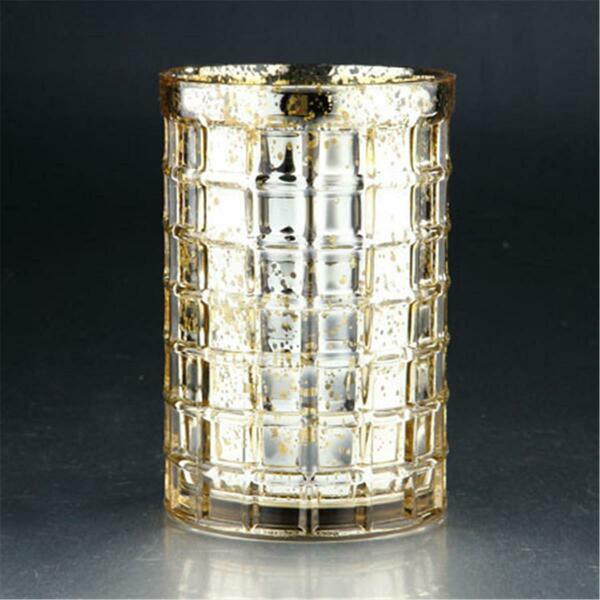 Diamond Star 7.5 x 5 in. Glass Vase, Gold 57053